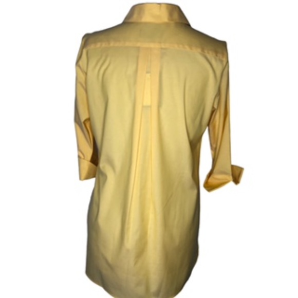 NWT Investments Mustard Yellow 3/4 Cuffed Sleeve Button Front Tunic Size 10 - Picture 3 of 7